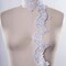 1 Yard 2.5" Wide Metallic Silver Bridal Lace Trim Chiffon with Pearls & Sequins